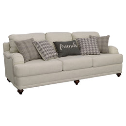 Glenn Upholstered English Arm Sofa Light Grey and Blue
