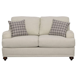 Glenn Upholstered English Arm Loveseat Light Grey and Blue