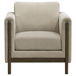 Islington Fabric Upholstered Panel Arm Accent Chair Taupe