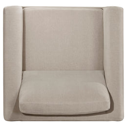 Islington Fabric Upholstered Panel Arm Accent Chair Taupe