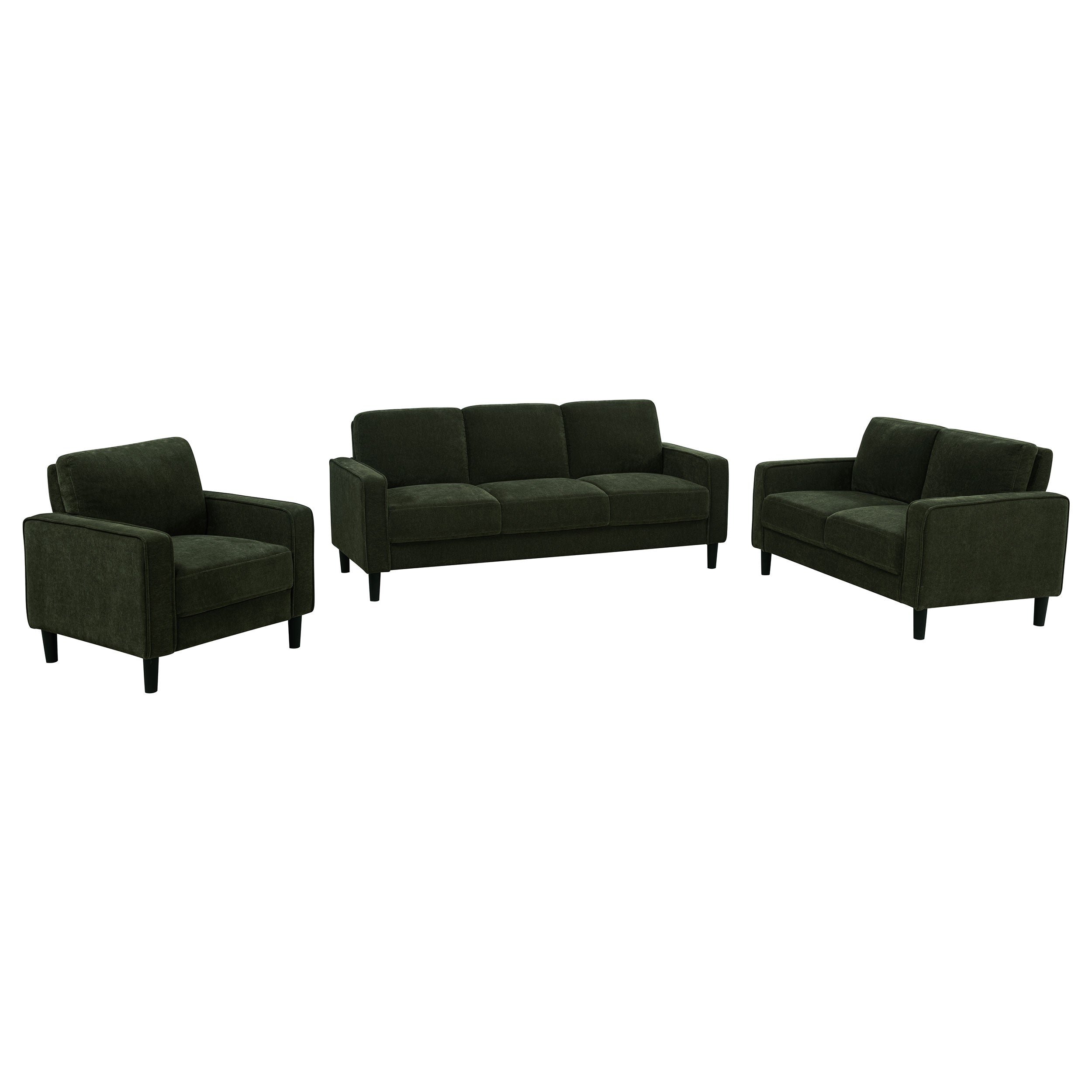 Ruth Fabric Upholstered Track Arm Sofa Matcha Green