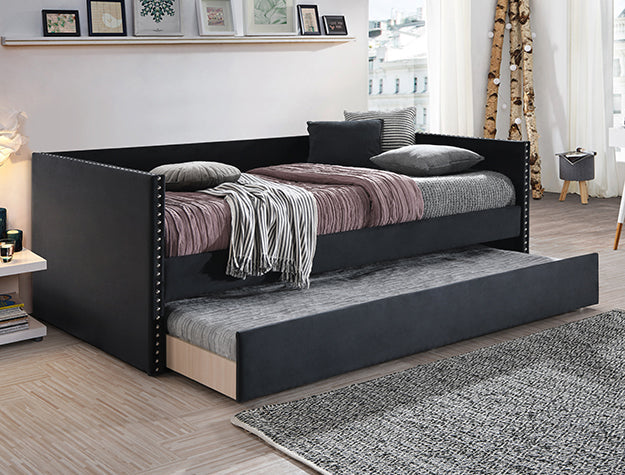 Sadie Daybed Back Black Velvet