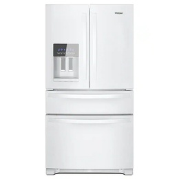 Whirlpool - 36 in. Wide 25 cu. ft. French Door Refrigerator with Two-Tier Freezer Storage - White