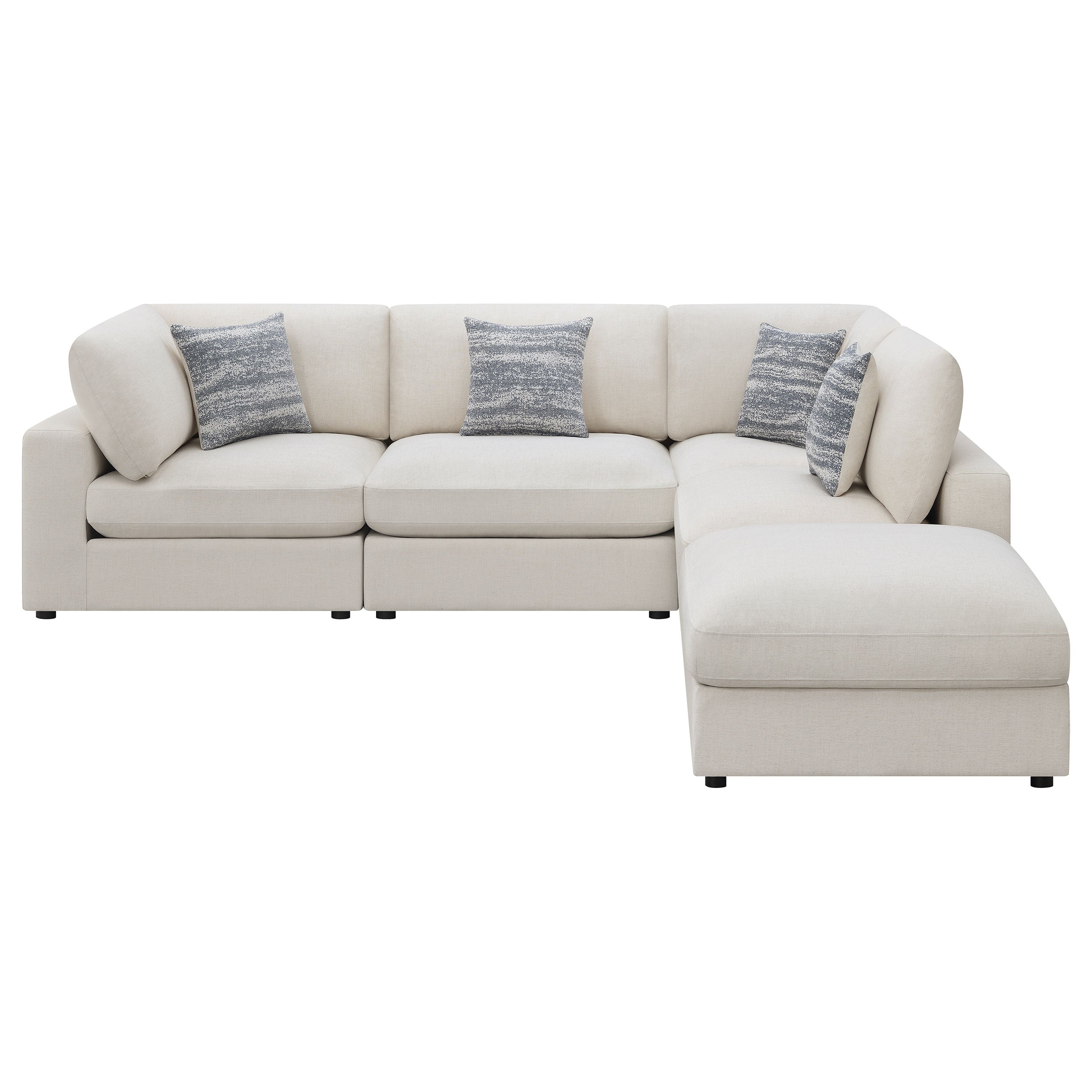 Serene Upholstered Modular Sectional Sofa Beige