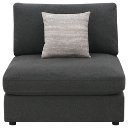 Serene Upholstered Armless Chair Beige