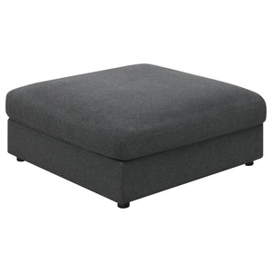 Serene Square Upholstered Ottoman Beige