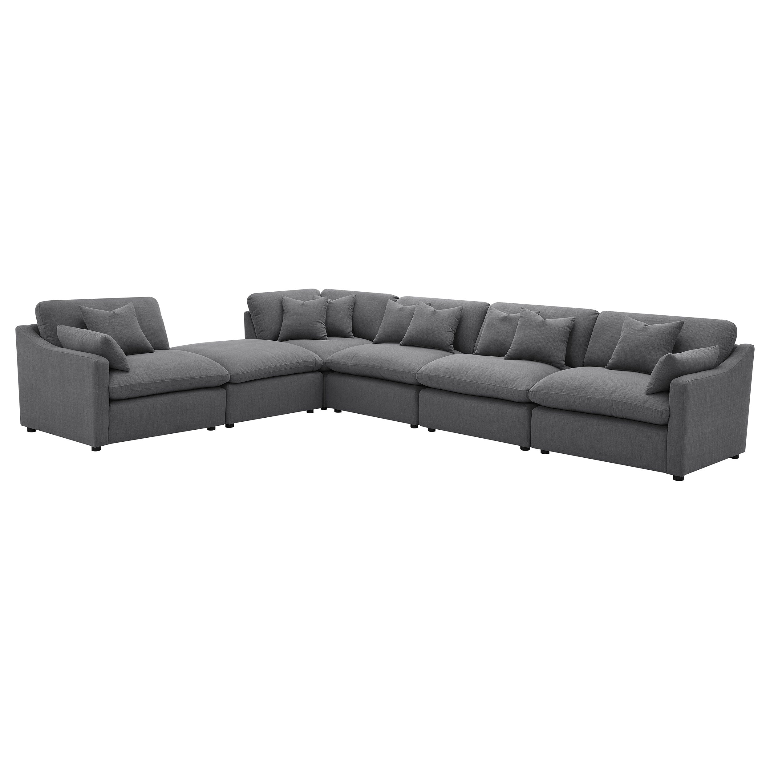 Hobson Upholstered Modular Sectional Sofa Charcoal