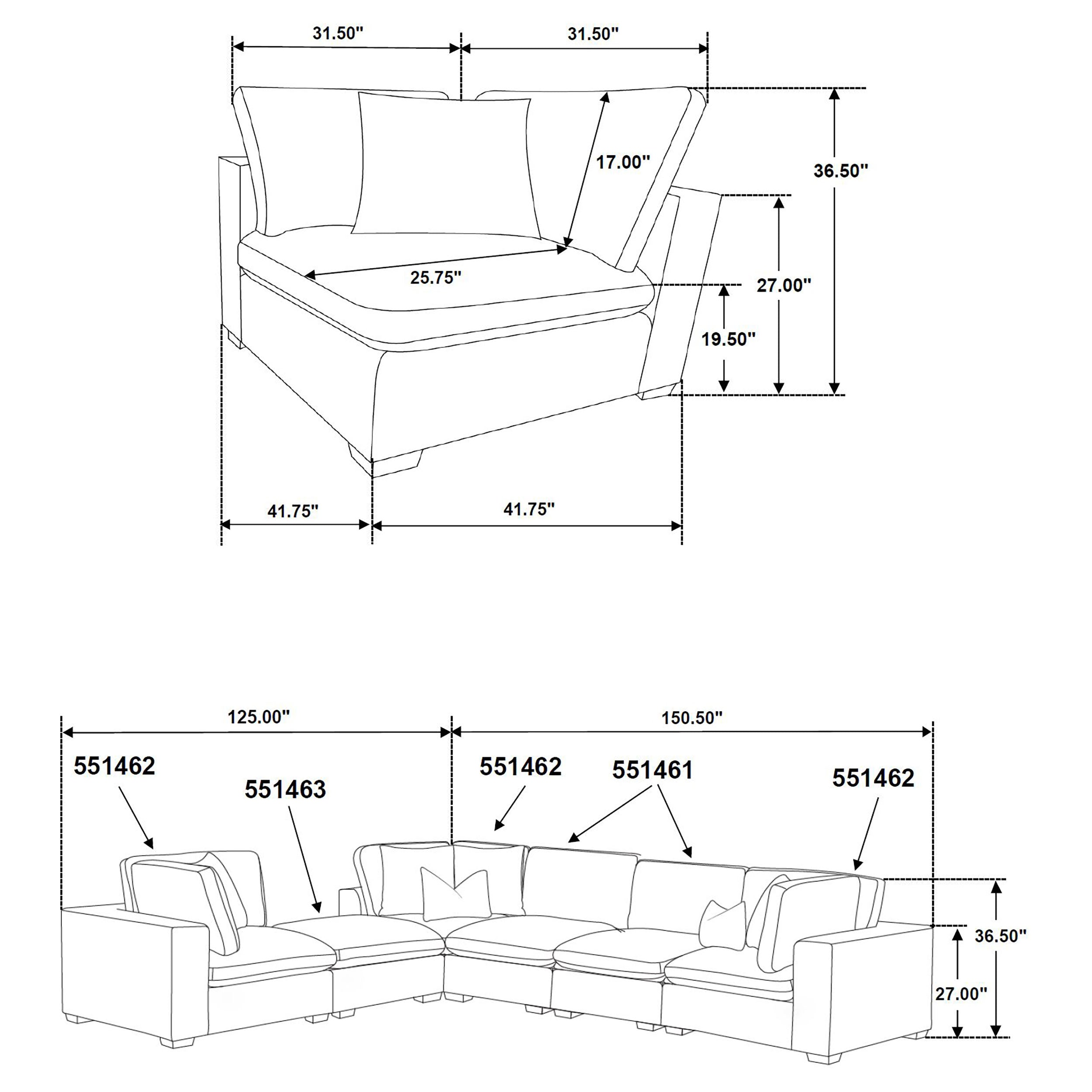 Lakeview Upholstered Modular Sectional Chocolate