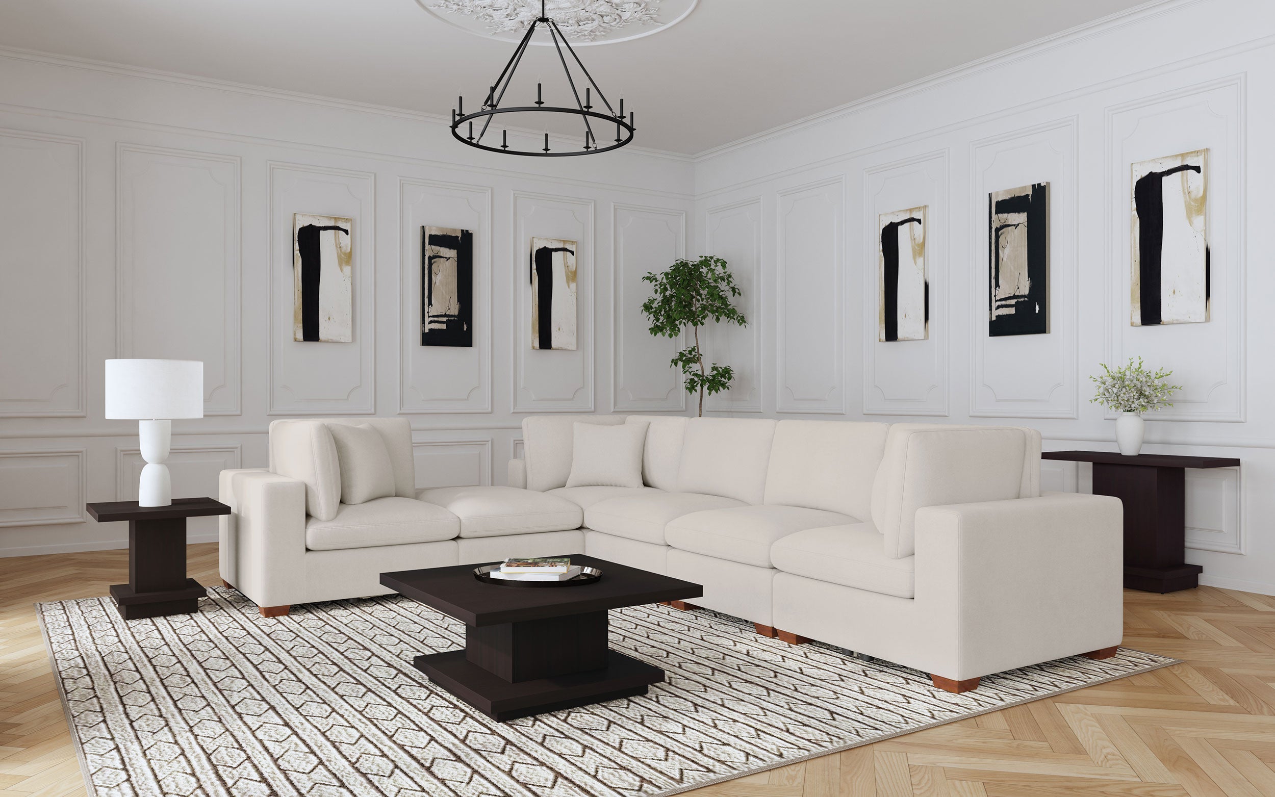 Lakeview Upholstered Modular Sectional Chocolate