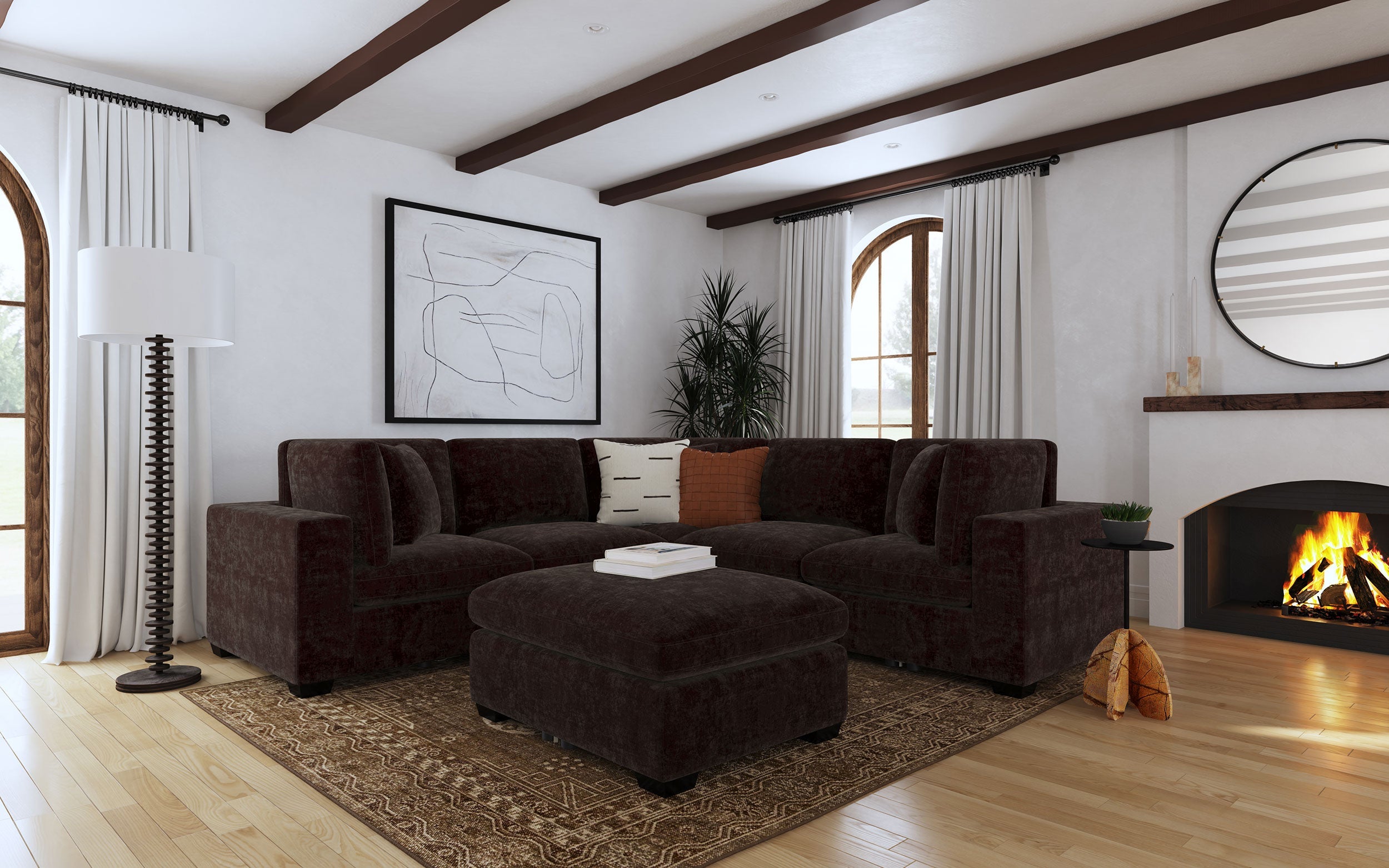Lakeview Upholstered Modular Sectional Chocolate