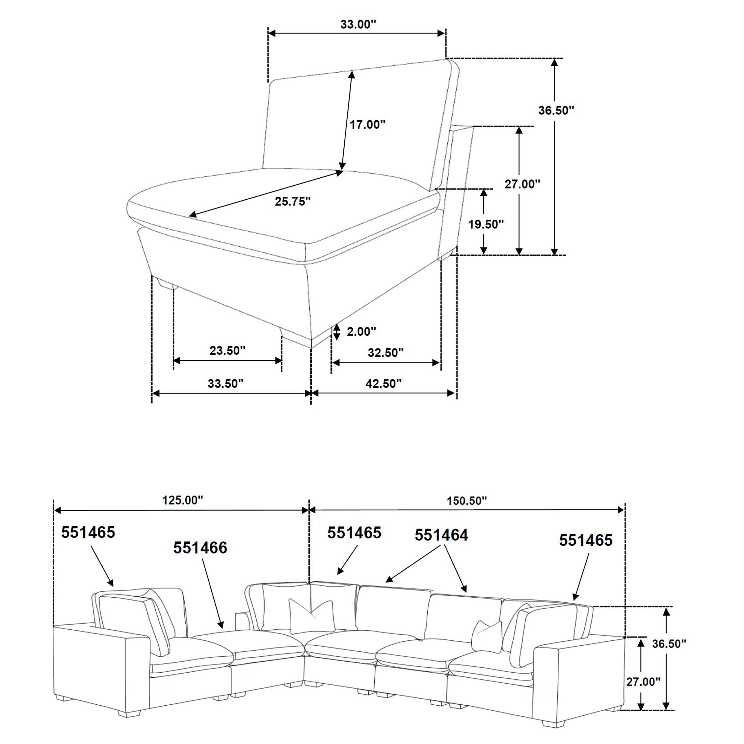 Lakeview Upholstered Modular Sectional Chocolate