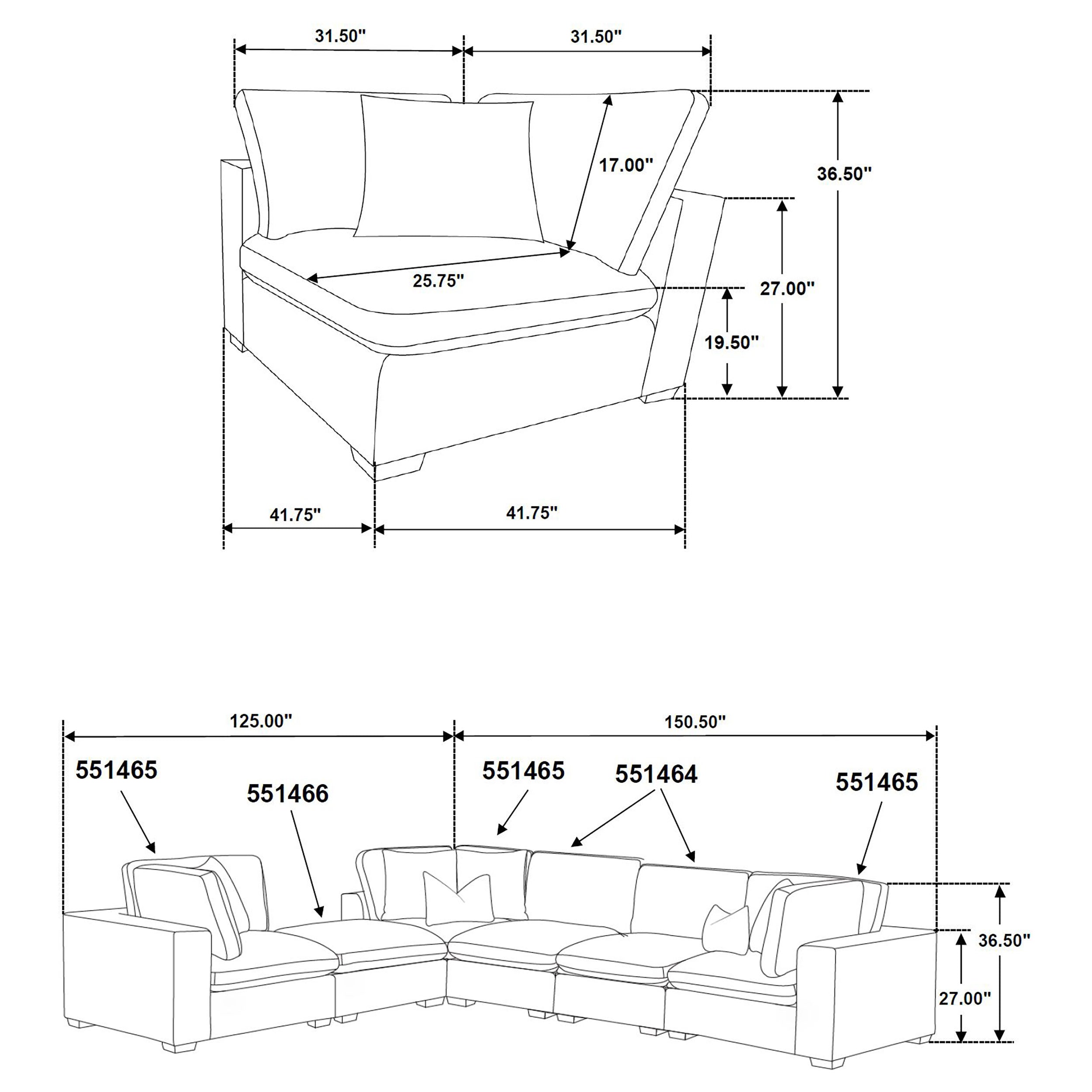 Lakeview Upholstered Modular Sectional Chocolate