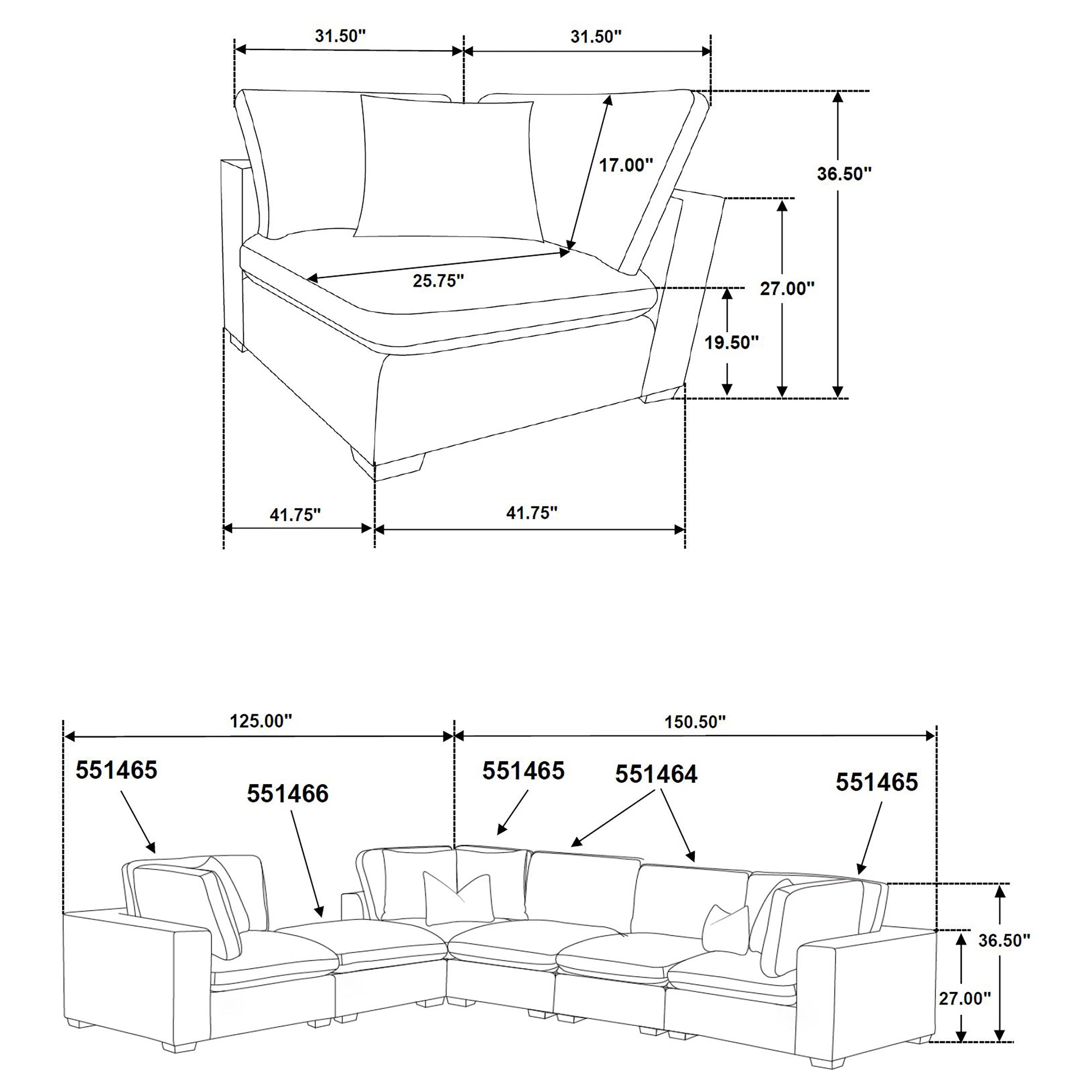 Lakeview Upholstered Modular Sectional Chocolate