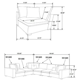 Lakeview Upholstered Modular Sectional Chocolate