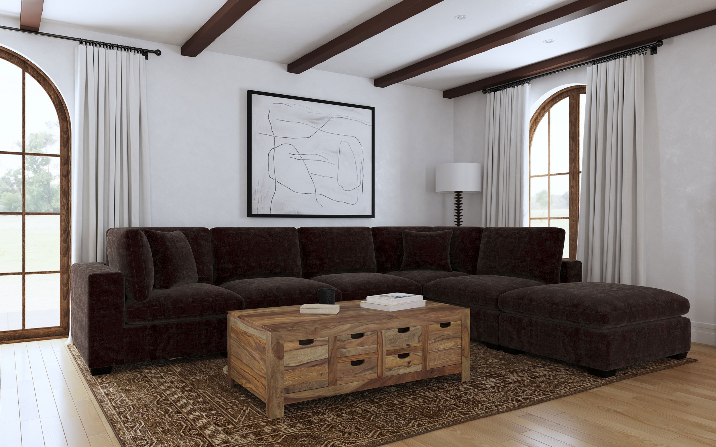 Lakeview Upholstered Modular Sectional Chocolate