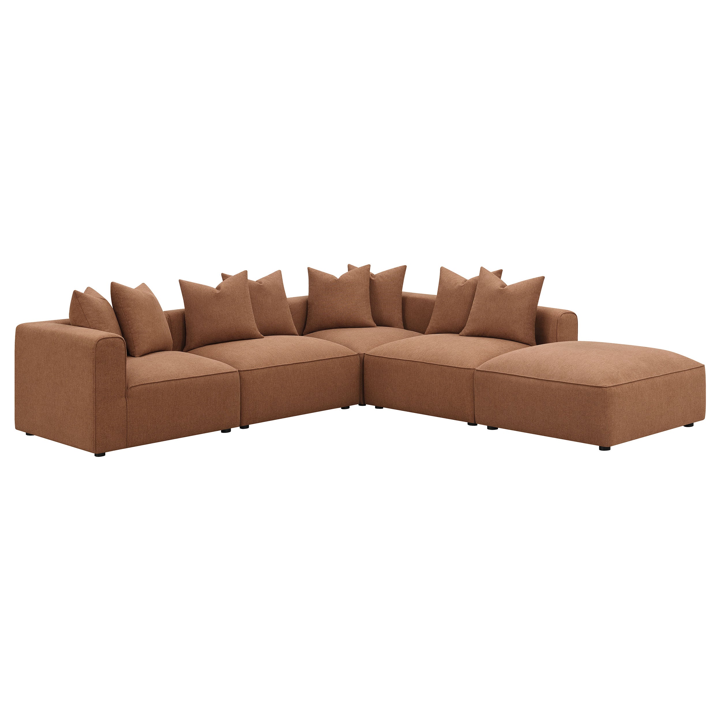 Jennifer Square Upholstered Ottoman Grey