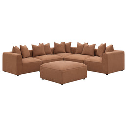 Jennifer Square Upholstered Ottoman Grey