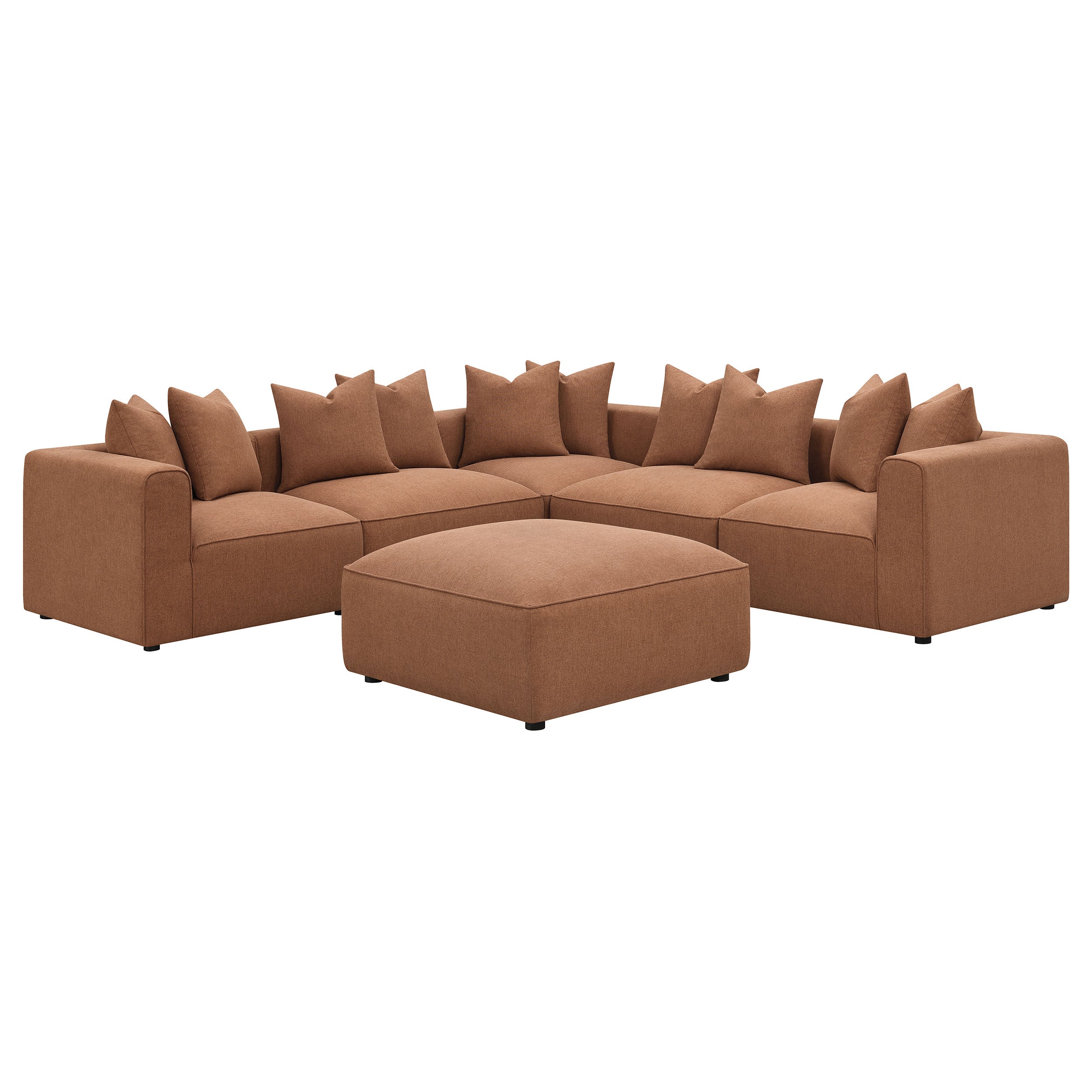 Jennifer Square Upholstered Ottoman Grey