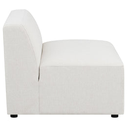Freddie Upholstered Tight Back Armless Chair Pearl