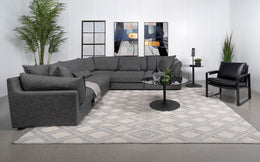 Sasha Upholstered Modular Sectional Barely Black