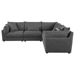 Sasha Upholstered Modular Sectional Barely Black