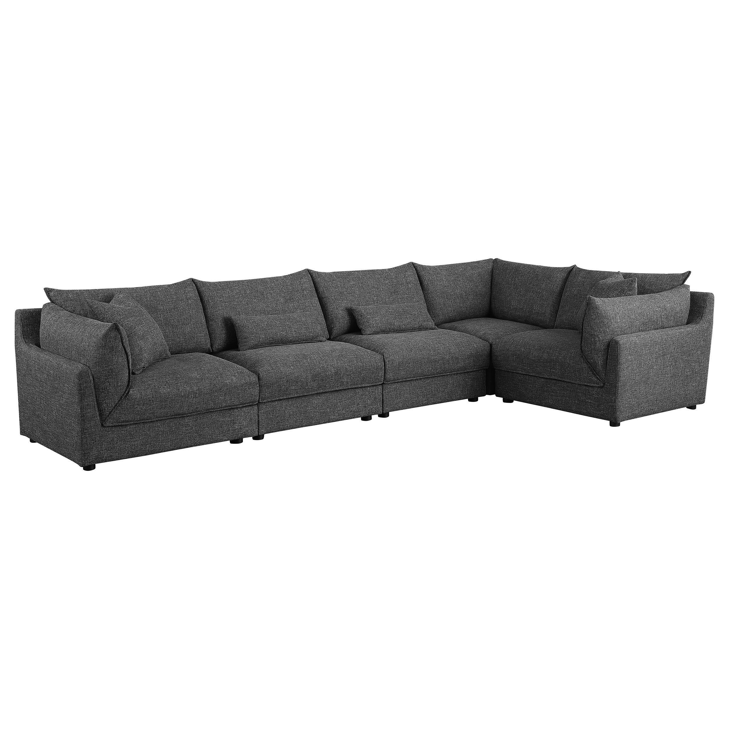 Sasha Upholstered Modular Sectional Barely Black