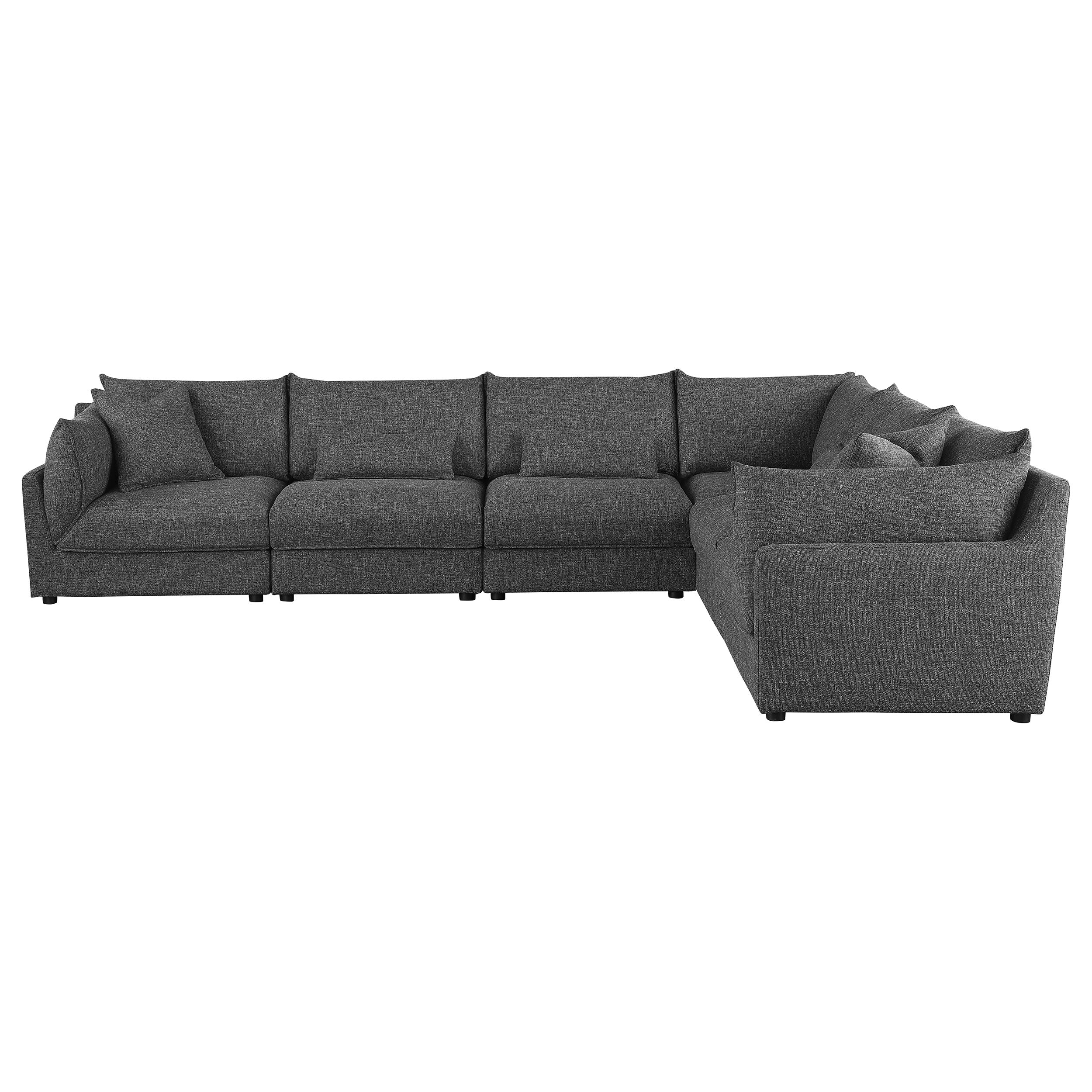 Sasha Upholstered Modular Sectional Barely Black