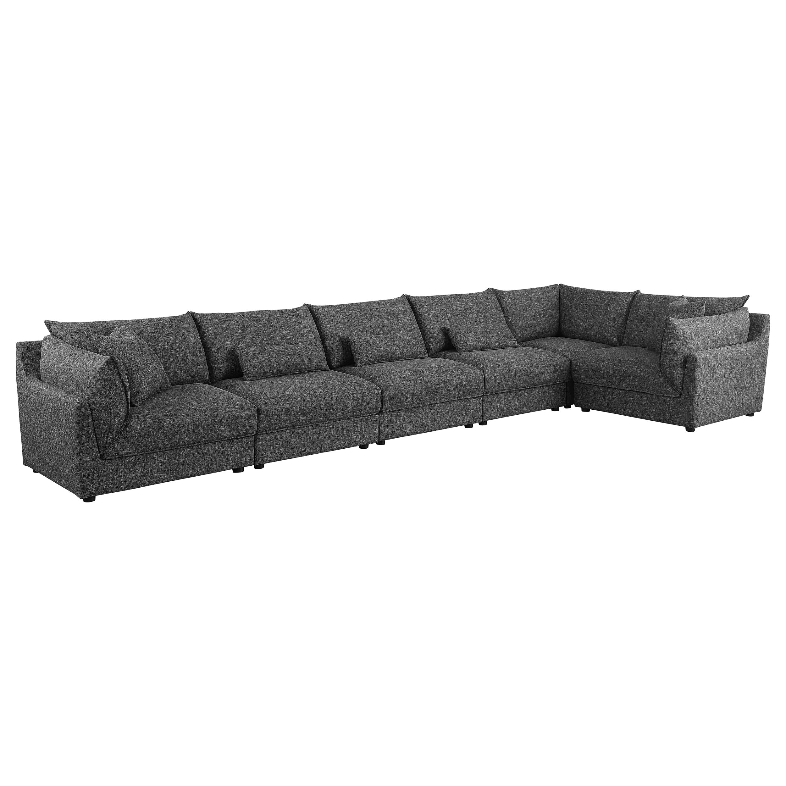 Sasha Upholstered Modular Sectional Barely Black