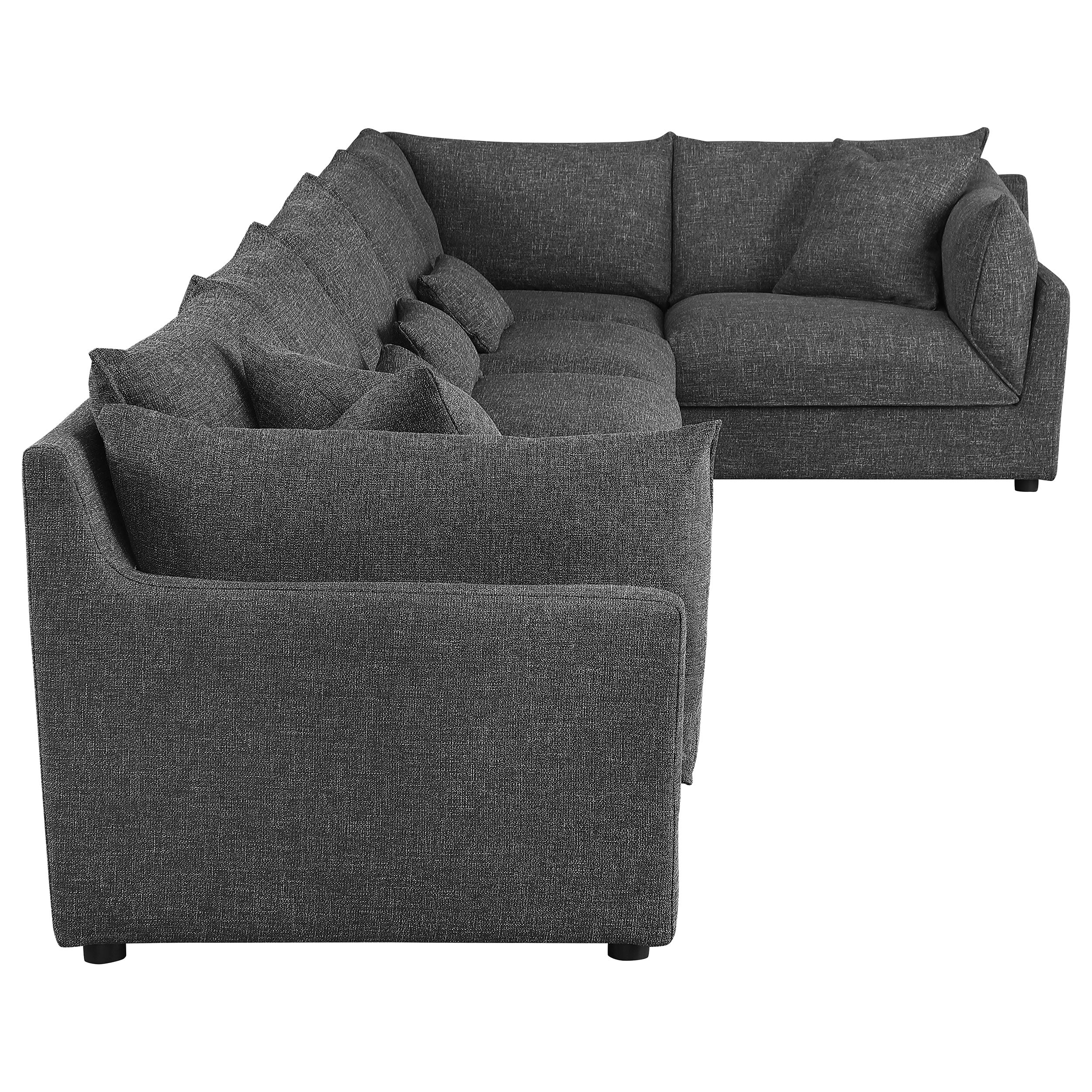 Sasha Upholstered Modular Sectional Barely Black