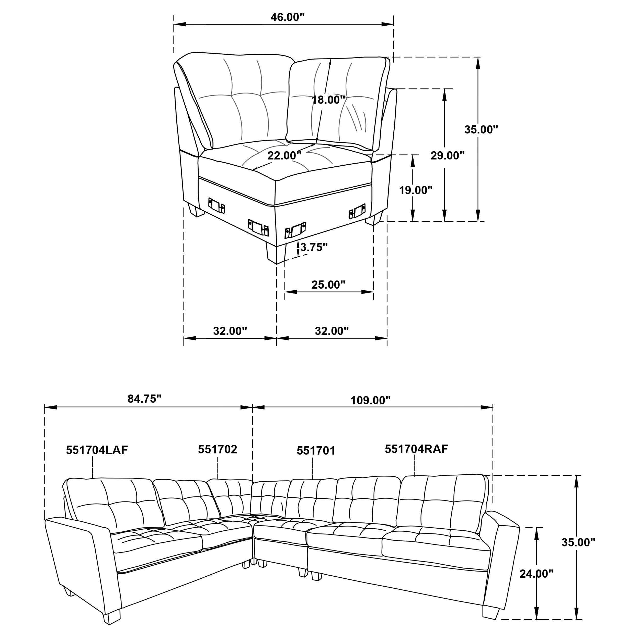 Georgina Upholstered Sectional Sofa Steel Beige