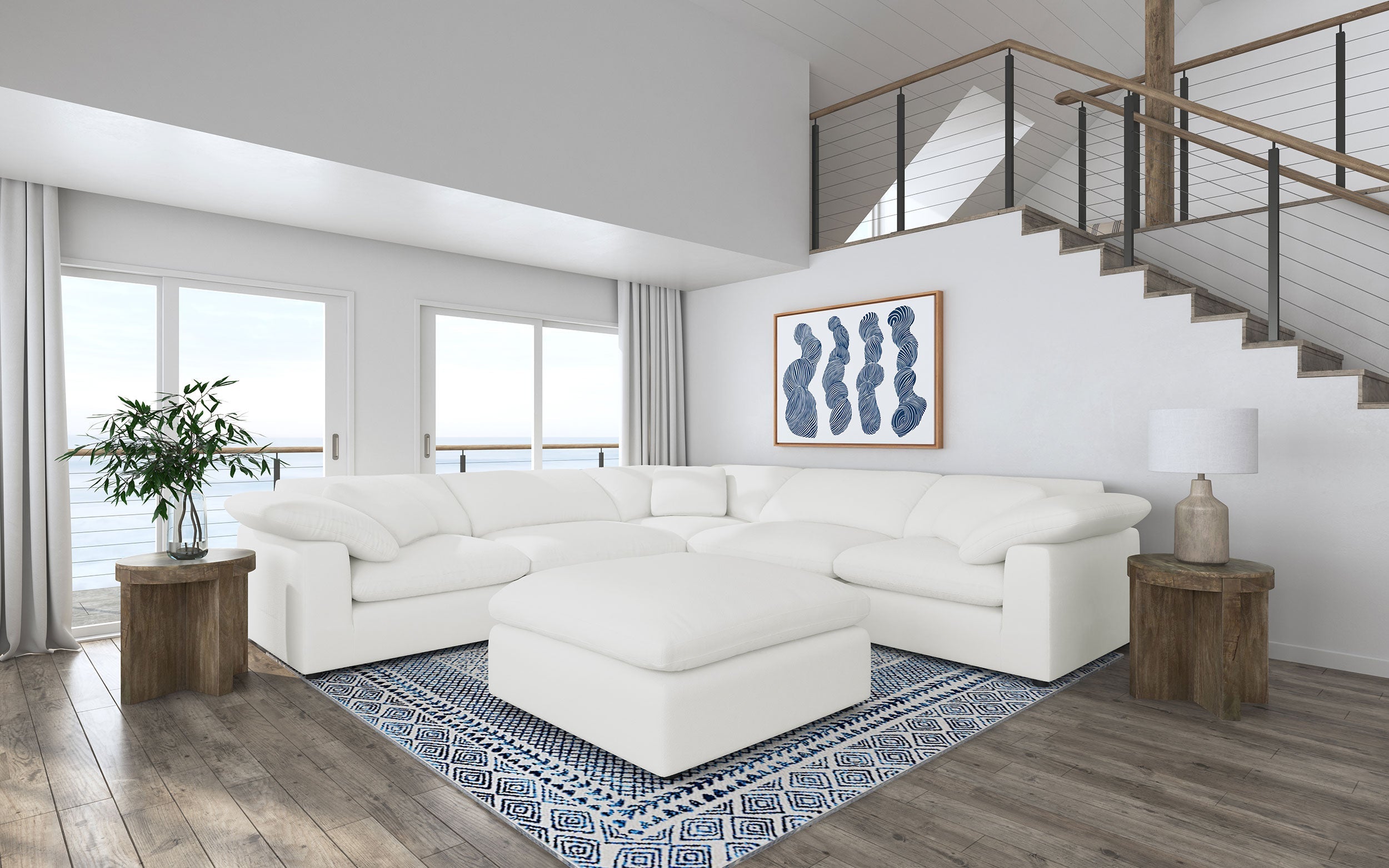 Raleigh Boucle Upholstered Modular Sectional Grey