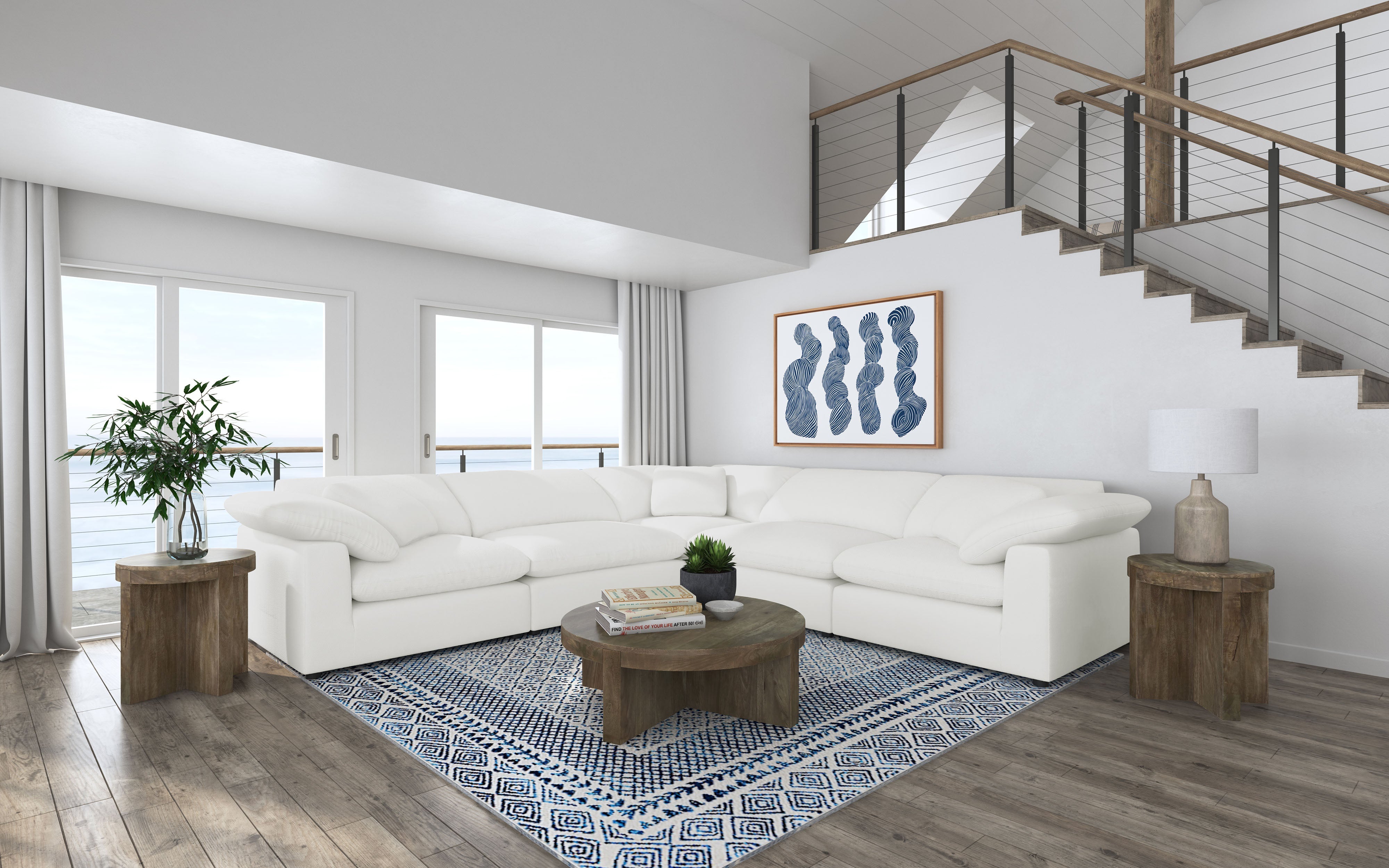 Raleigh Boucle Upholstered Modular Sectional Grey