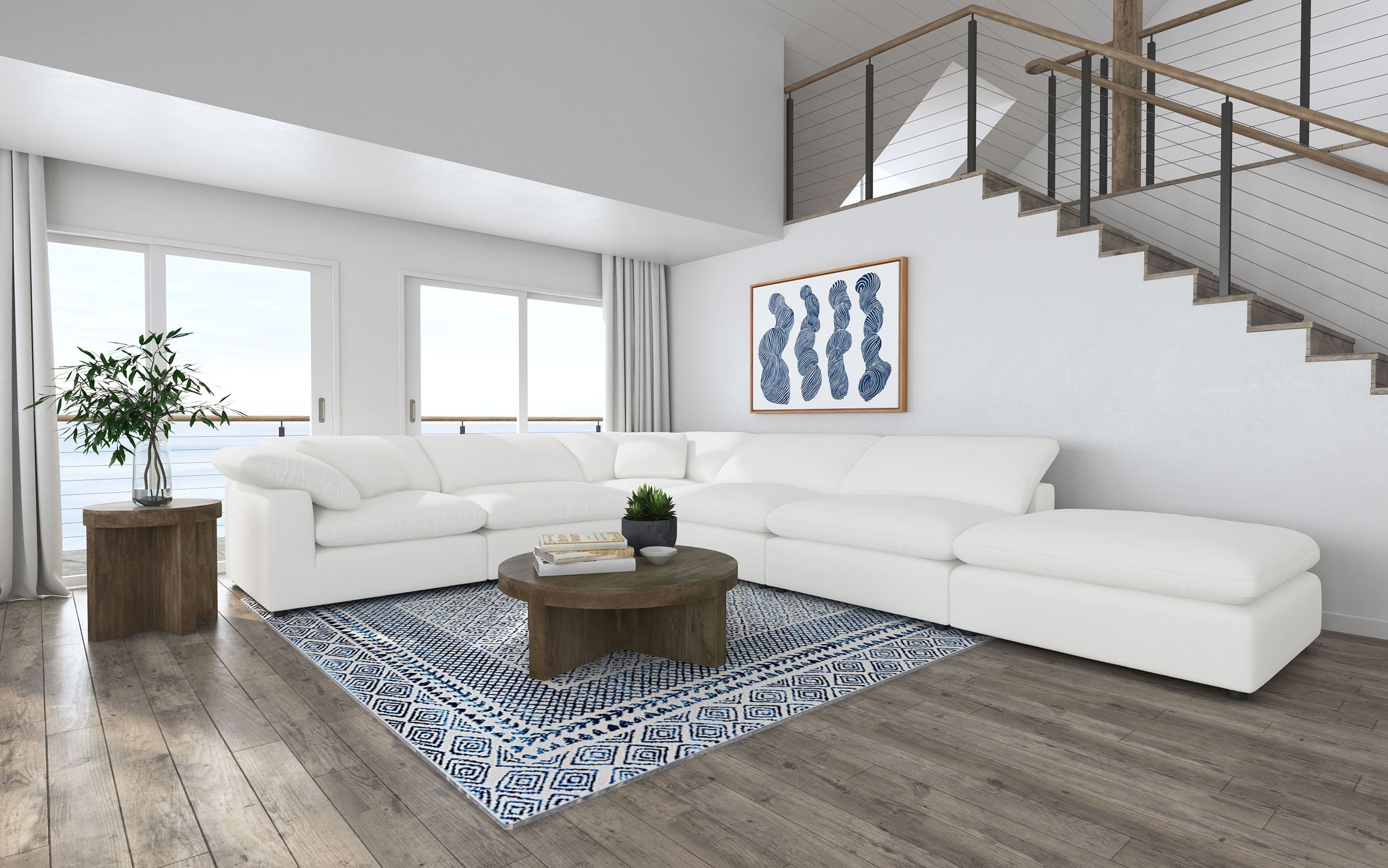 Raleigh Boucle Upholstered Modular Sectional Grey