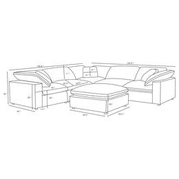 Raleigh Boucle Upholstered Modular Sectional Grey