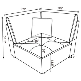 Atlantic 6-piece Upholstered Modular Sectional Sofa Blue