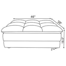 Atlantic Corduroy Upholstered Rectangular Ottoman Blue