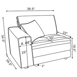 Atlantic 6-piece Upholstered Modular Sectional Sofa Blue