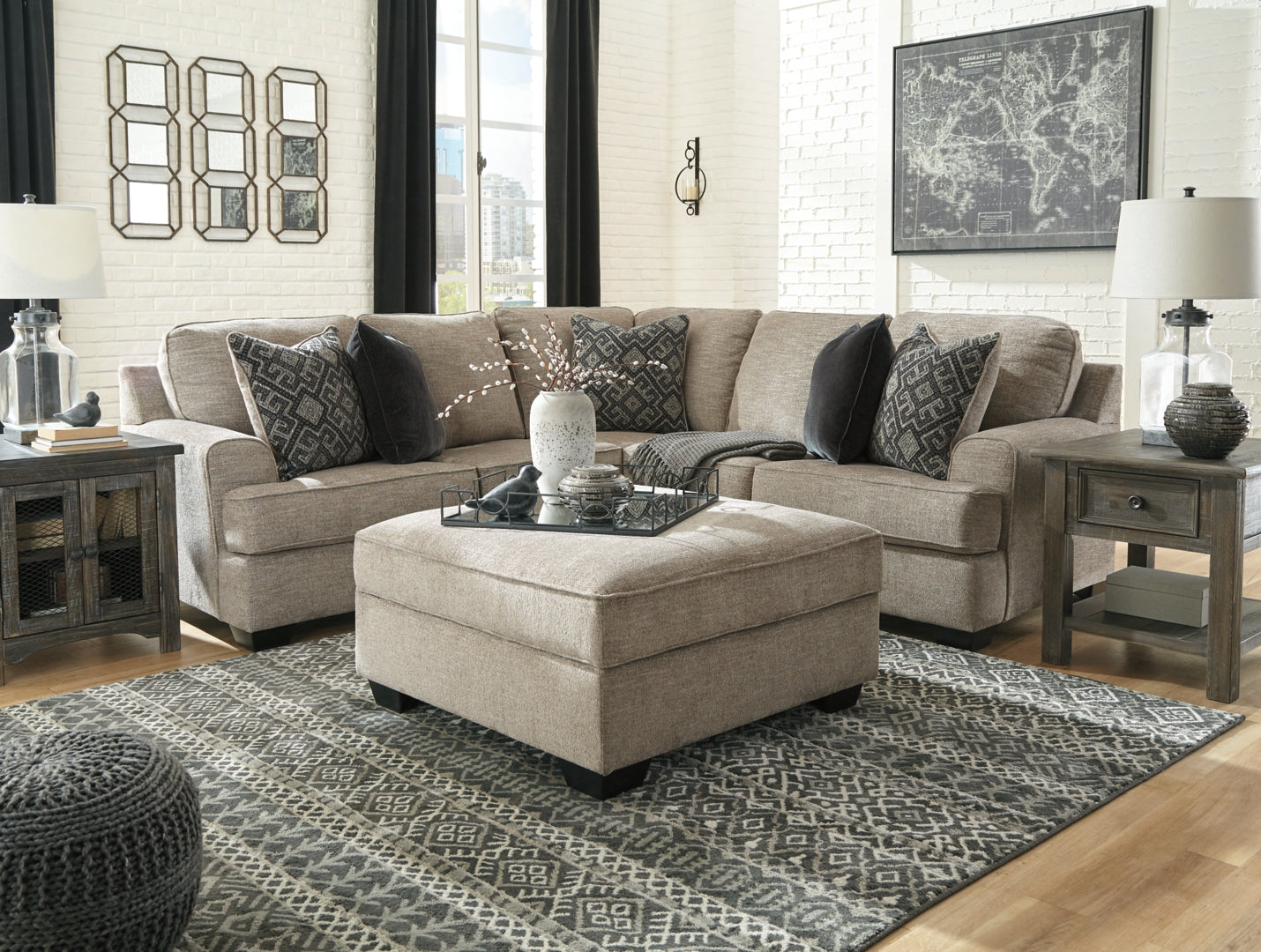 Bovarian Sectional with Ottoman