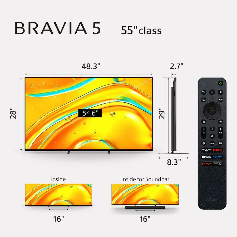 Sony - 55" Class BRAVIA 5 Mini LED 4K UHD Smart Google TV (2025)