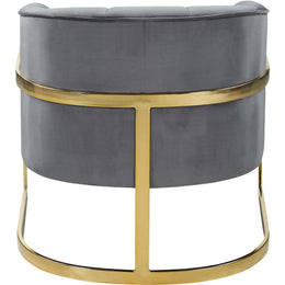 Meridian Carter Grey Velvet Accent Chair
