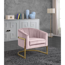 Meridian Carter Pink Velvet Accent Chair
