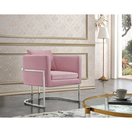 Meridian Pippa Pink Velvet Accent Chair