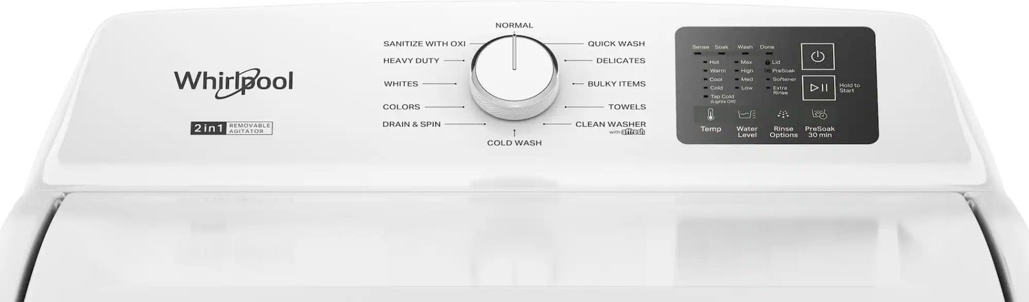 Package - Whirlpool - 4.2-4.3 Cu. Ft. High-Efficiency Top Load Washer with 2-in-1 Removable Agitator and 7.0 Cu. Ft. Gas Dryer with Adaptive Dry - Vented Matching - White
