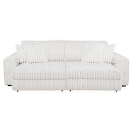 Jacana Corduroy Upholstered Dual Power Chaise Sofa Ivory
