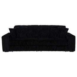 Jacana Corduroy Upholstered Dual Power Chaise Sofa Black