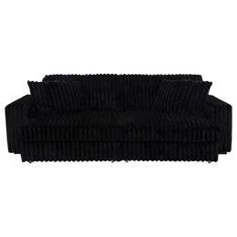 Jacana Corduroy Upholstered Dual Power Chaise Sofa Black