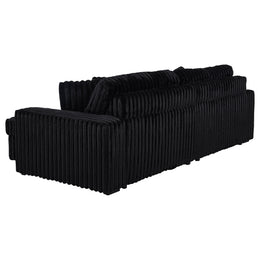 Jacana Corduroy Upholstered Dual Power Chaise Sofa Black