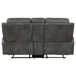 Raelynn Upholstered Track Arm Motion Loveseat Grey
