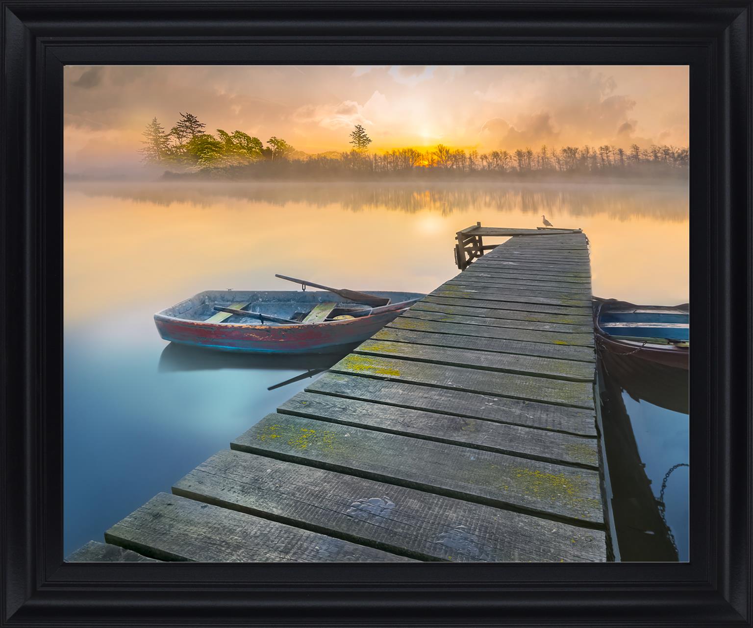 Weathered Pier By Mike Calascibetta 28X34 Framed Print
