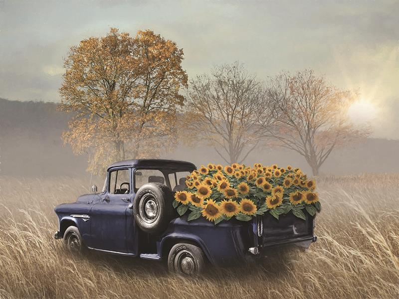 Sunflower Truck By Lori Deiter Giclee Canvas